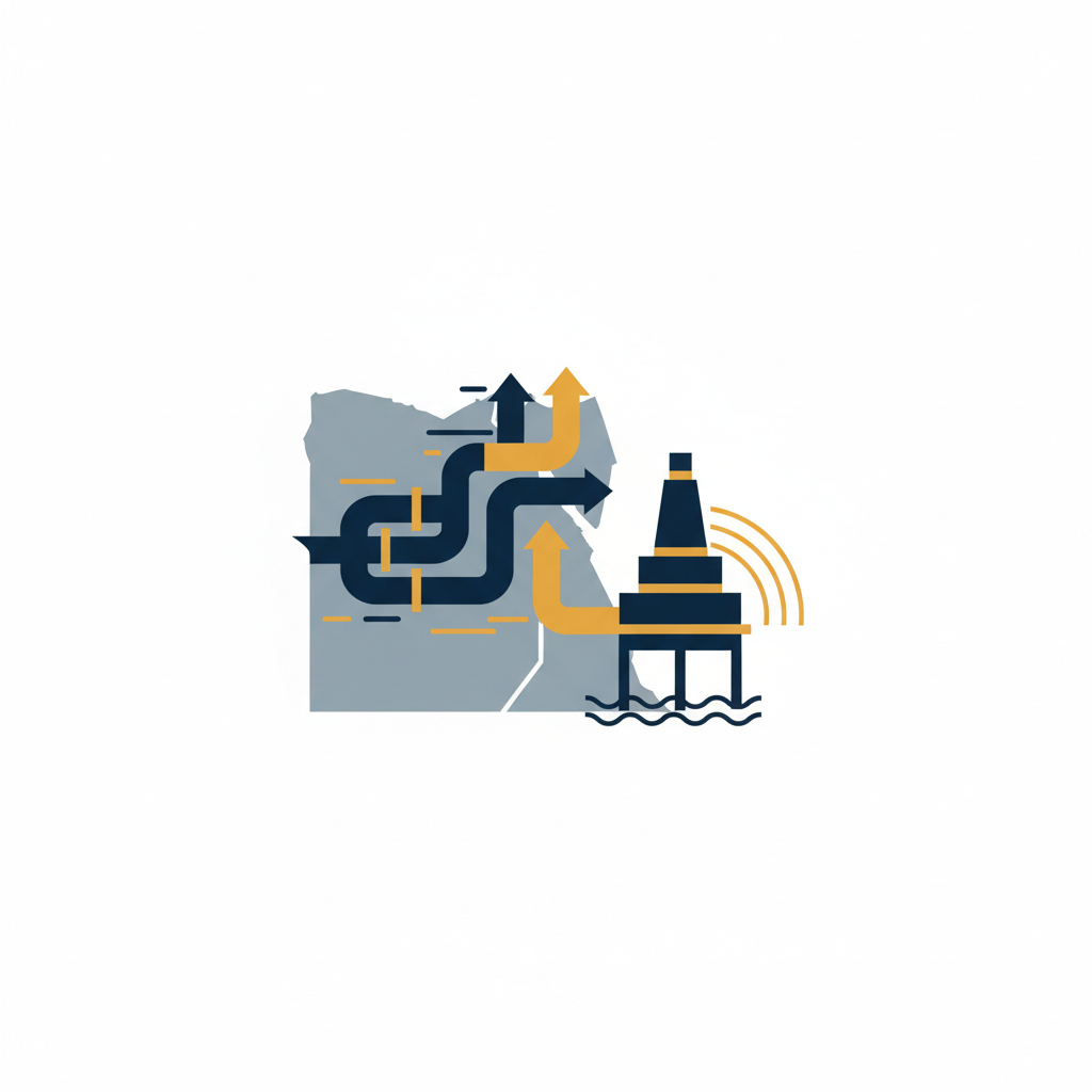 Offshore gas production installation operating in the Mediterranean Sea.